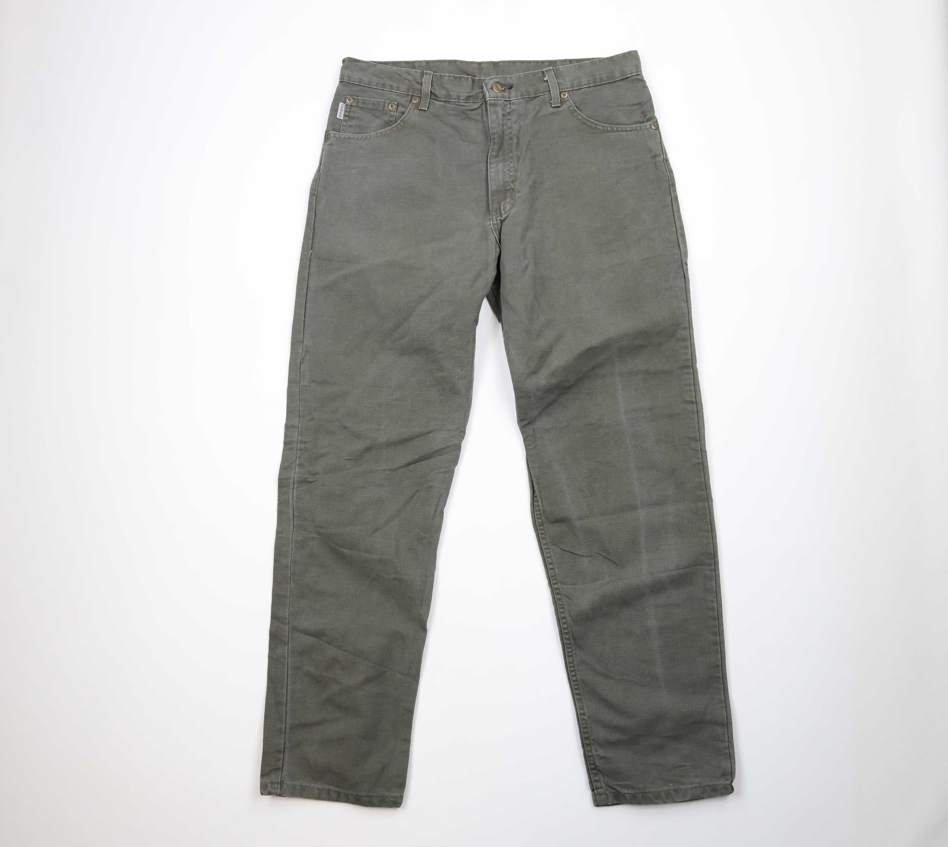 image of Y2K 2000 Carhartt Out Canvas Pants Moss Green, Men's (Size 36)