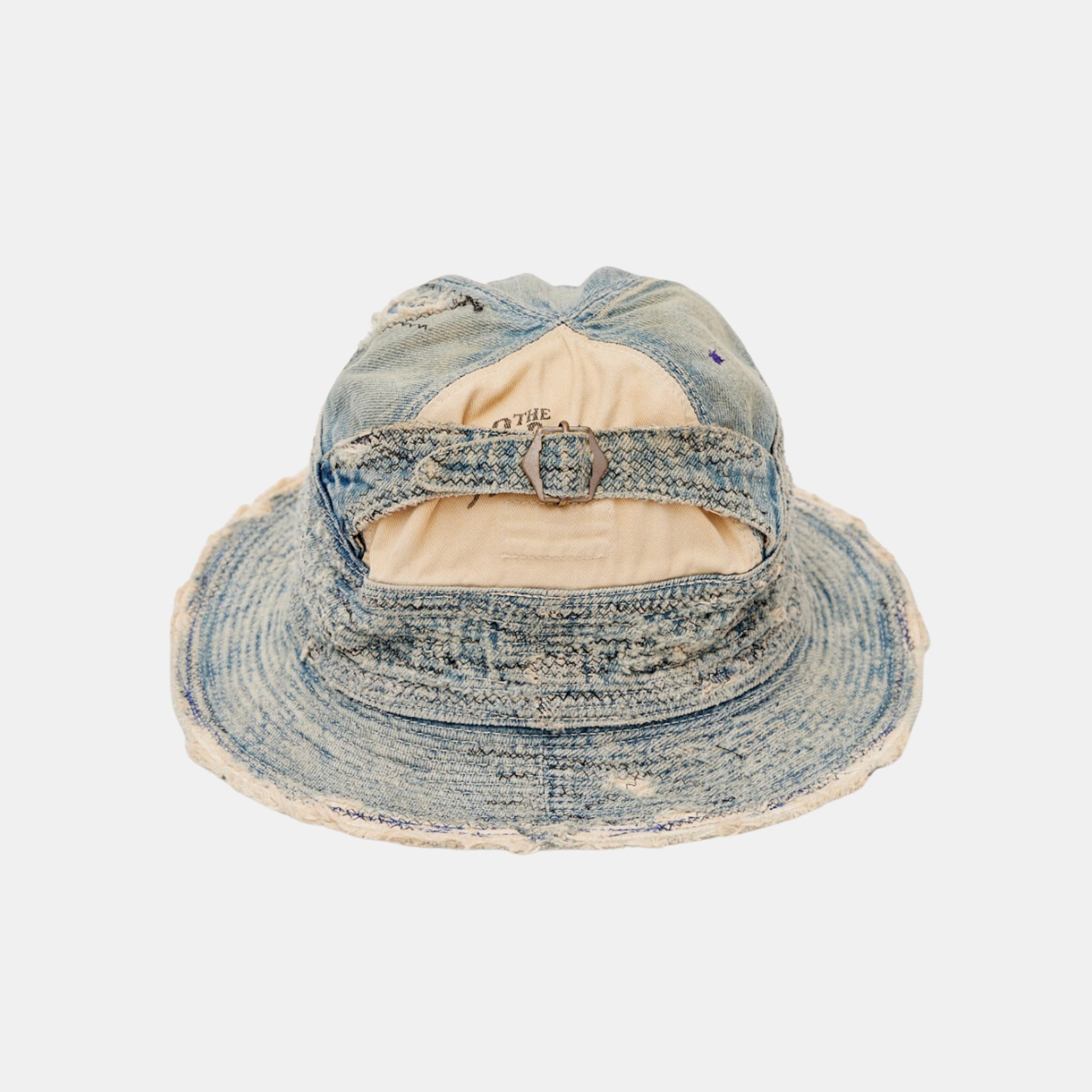 KAPITAL 11.5OZ DENIM OLD MAN AND SEA HAT (CRASH REMAKE) CAP