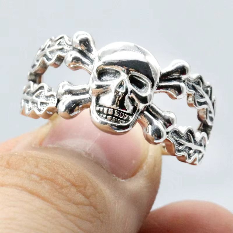 Jewelry Double Bone Skull Ring Size ONE SIZE - 3 Thumbnail