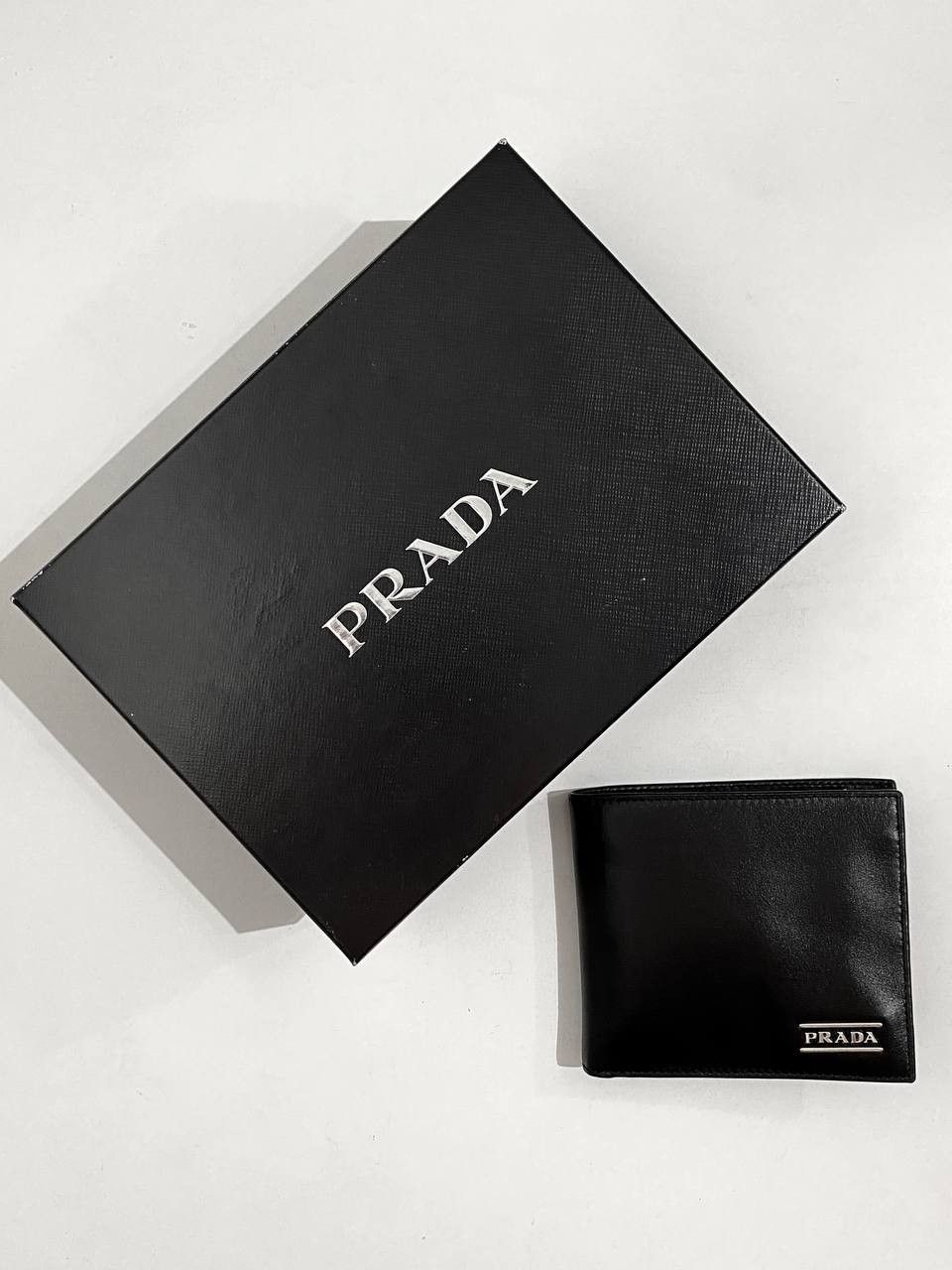 Prada Prada Milano Logo Saffiano Leather Black Bi Fold Wallet Size ONE SIZE - 2 Thumbnail