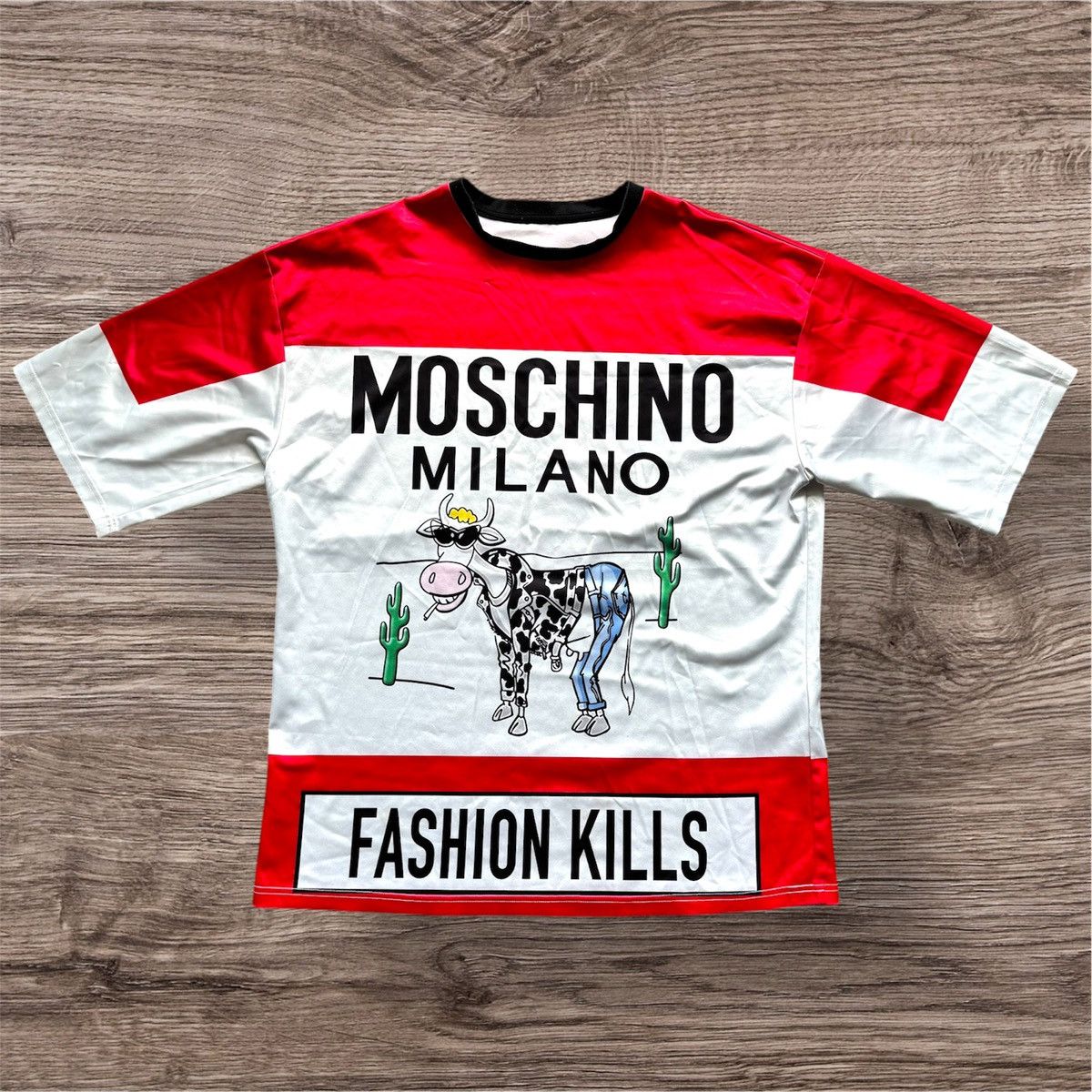 Moschino Moschino Fashion Kills Tee Shirt Jeremy Scott Hype Jersey Size US S / EU 44-46 / 1 - 1 Thumbnail