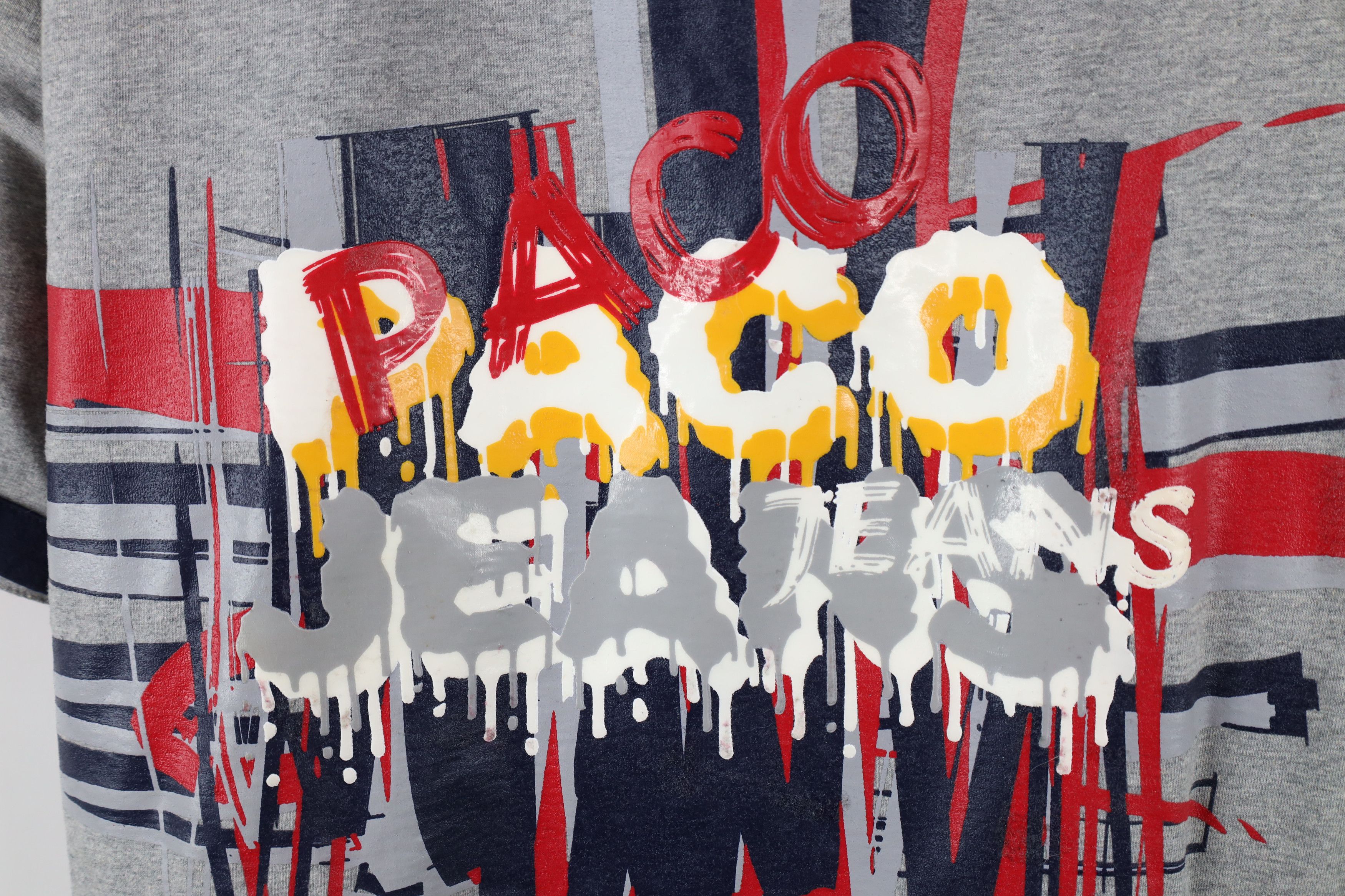 Vintage Vintage 90s Y2K Paco Jeans Paint Splatter Ringer T-Shirt Size US M / EU 48-50 / 2 - 4 Thumbnail
