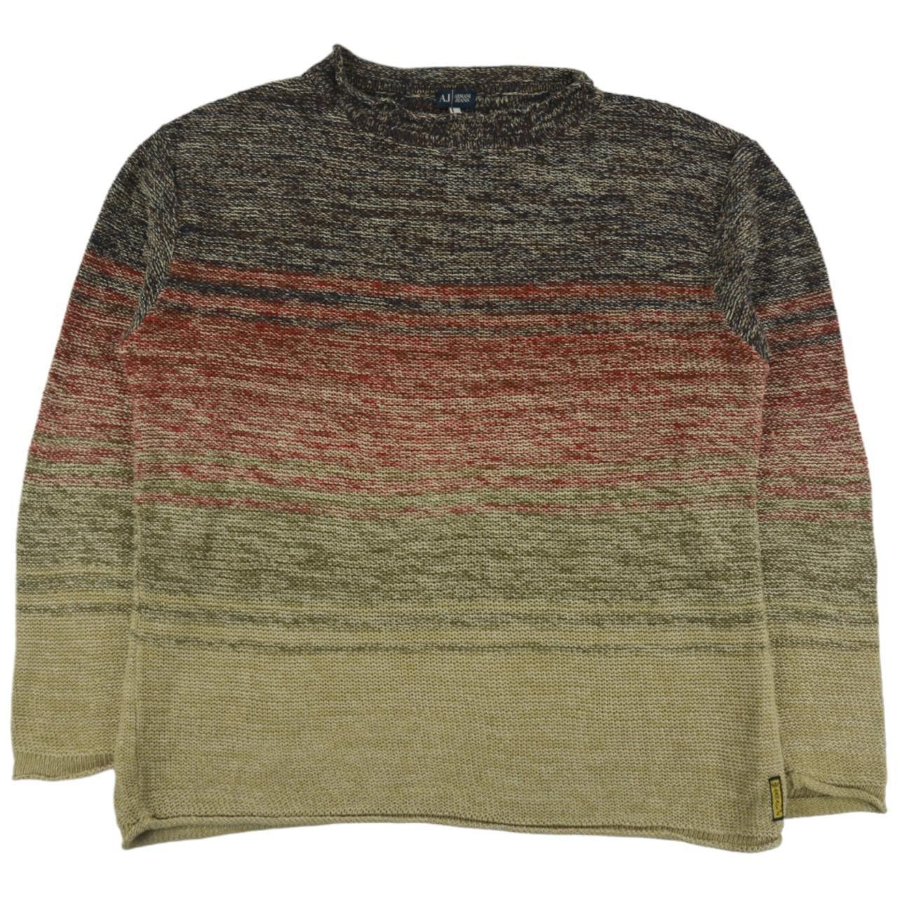 Vintage Armani Jeans Gradient Knitted Jumper Size L