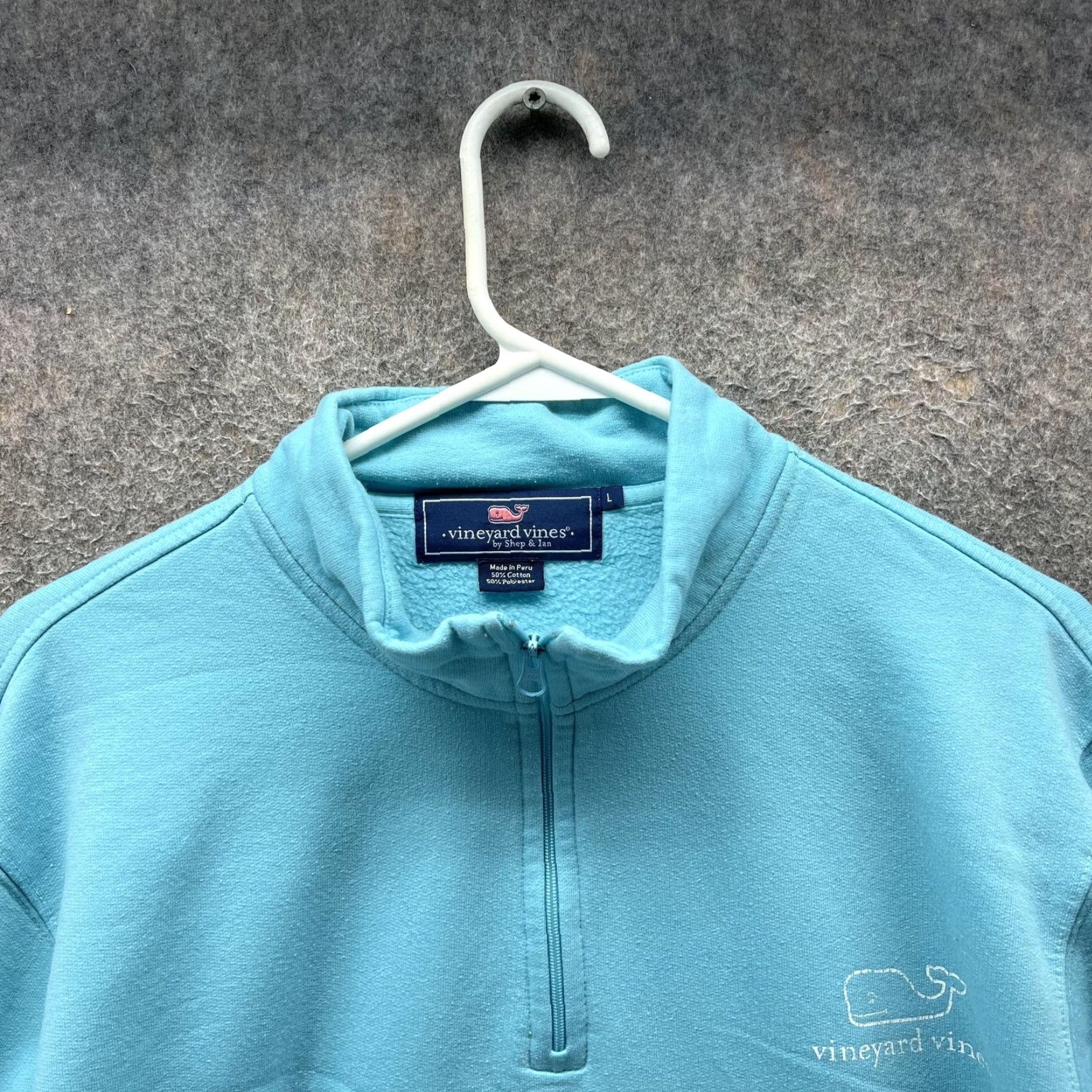 Vineyard Vines Vineyard Vines Sweatshirt Mens Large Blue 1/4 Zip Whale Logo Pullover Fleece Size US L / EU 52-54 / 3 - 3 Thumbnail