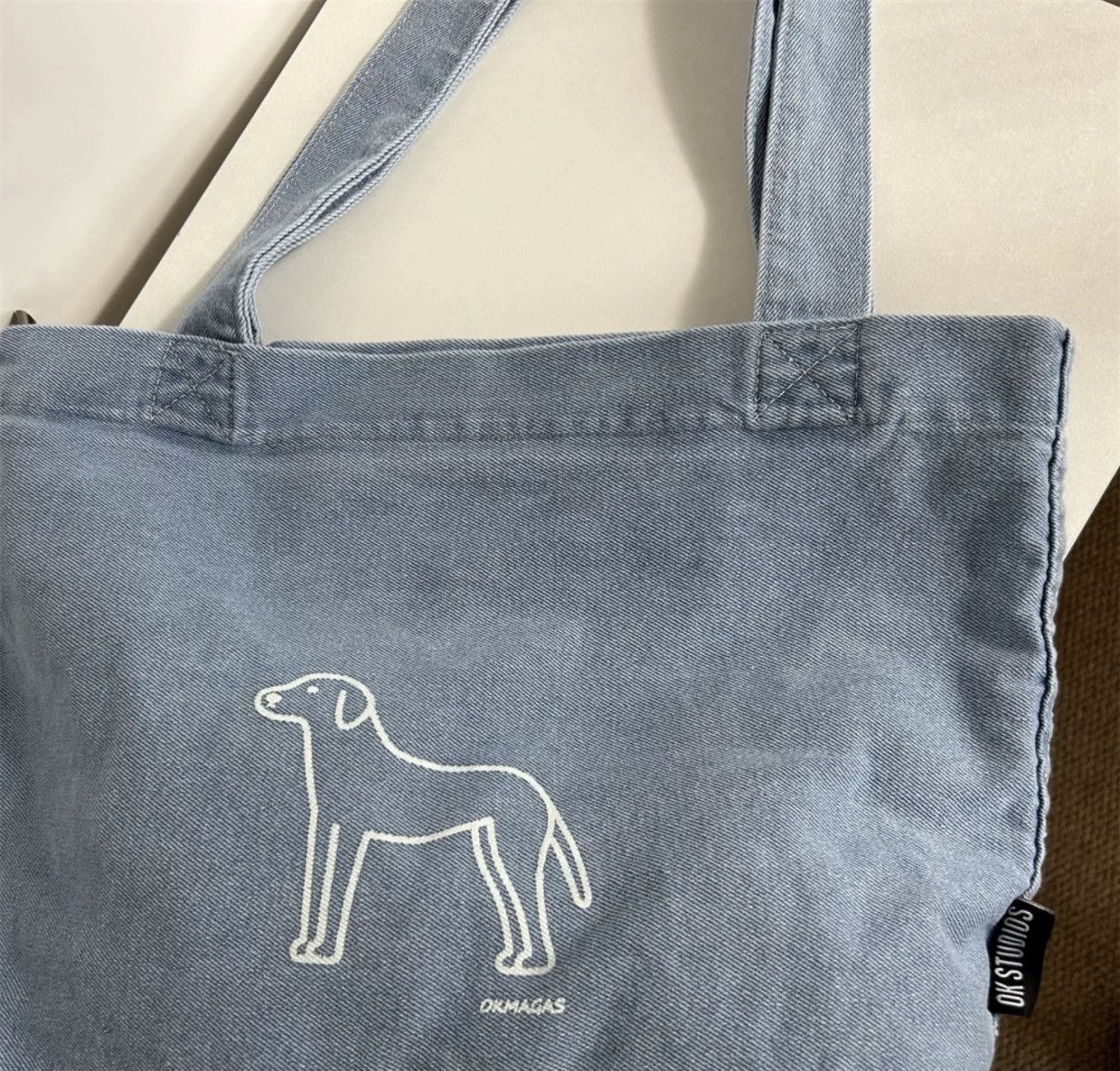 Japanese Brand Outdoor y2k washed doggy denim tote bag aesthetic Size ONE SIZE - 6 Thumbnail