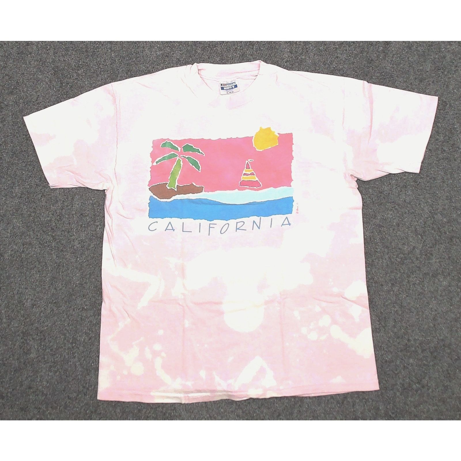 Hanes Hanes Blue Bar 1987 California Single Stitch Bleached Tee Size US XL / EU 56 / 4 - 3 Thumbnail