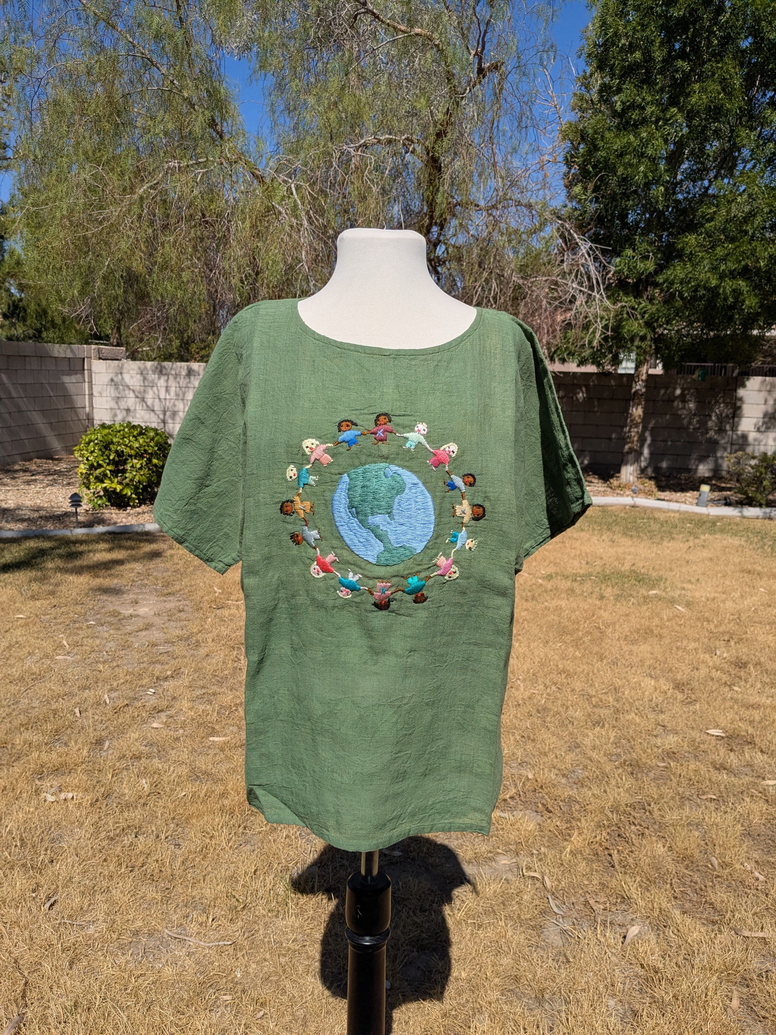 Vintage VTG 90s Guatemalan Children Around the World Pullover Top Size XL / US 12-14 / IT 48-50 - 1 Thumbnail