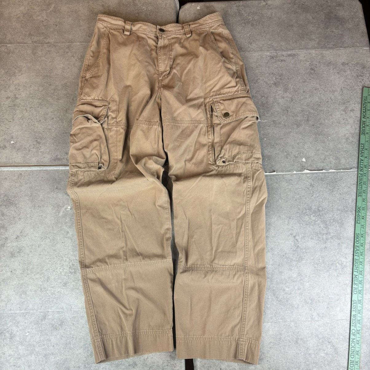 Other Y2k Ruff Hewn Brown Cargo Pants Mens 34x32 Size US 34 / EU 50 - 1 Thumbnail