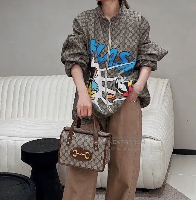 Gucci Gucci Brown logo jacquard full print Donald Duck print sta Size US S / EU 44-46 / 1 - 8 Thumbnail