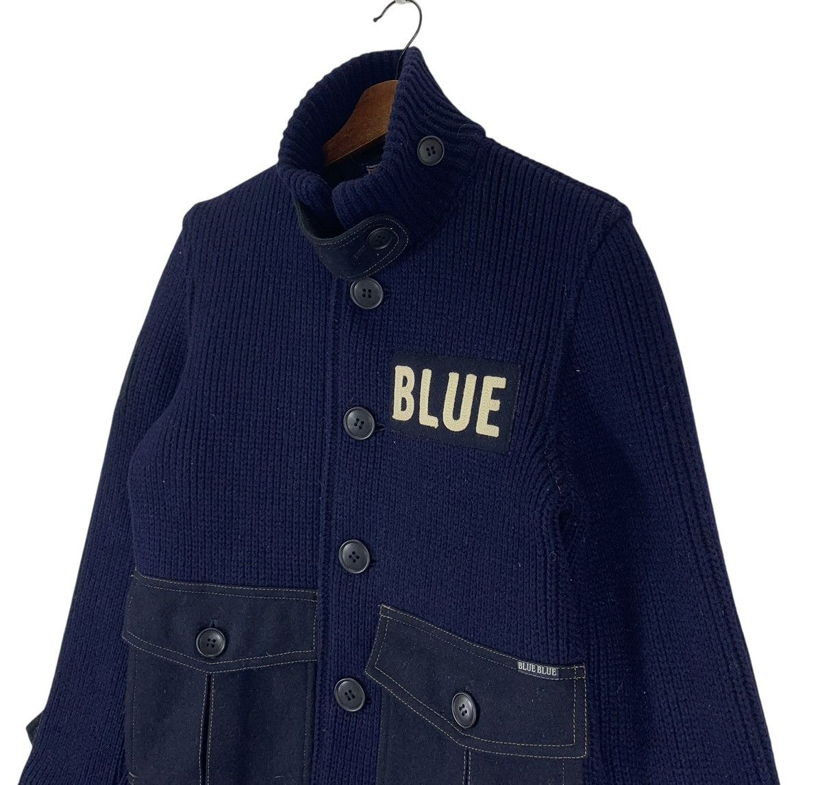 Blue Blue Japan 🔥🔥BLUE BLUE JAPAN MILITARY CABLE KNITTED JACKET Size US M / EU 48-50 / 2 - 6 Thumbnail