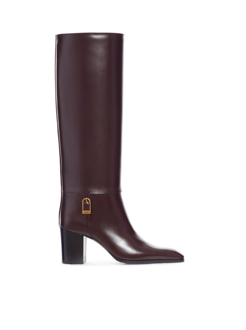 Saint Laurent Paris JULIA SMOOTH LEATHER BOOTS Size US 8 / IT 38 - 1 Thumbnail
