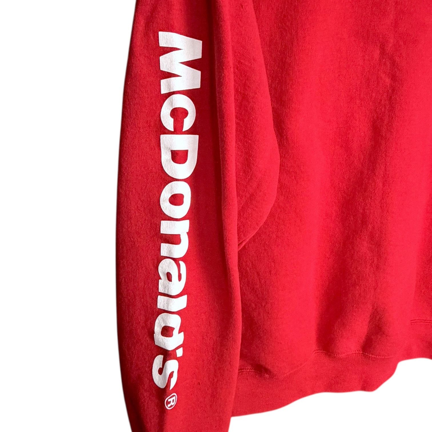 Gildan Red L/S Fast Food Sweatshirt White McDonald's Left Sleeve L Size US L / EU 52-54 / 3 - 4 Thumbnail