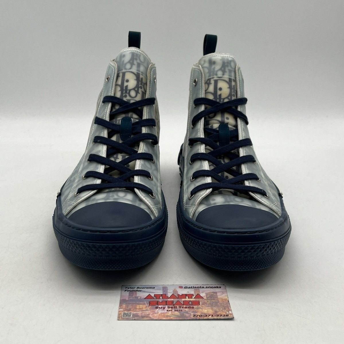 Dior Dior b23 high top blue oblique Size US 12 / EU 45 - 2 Thumbnail