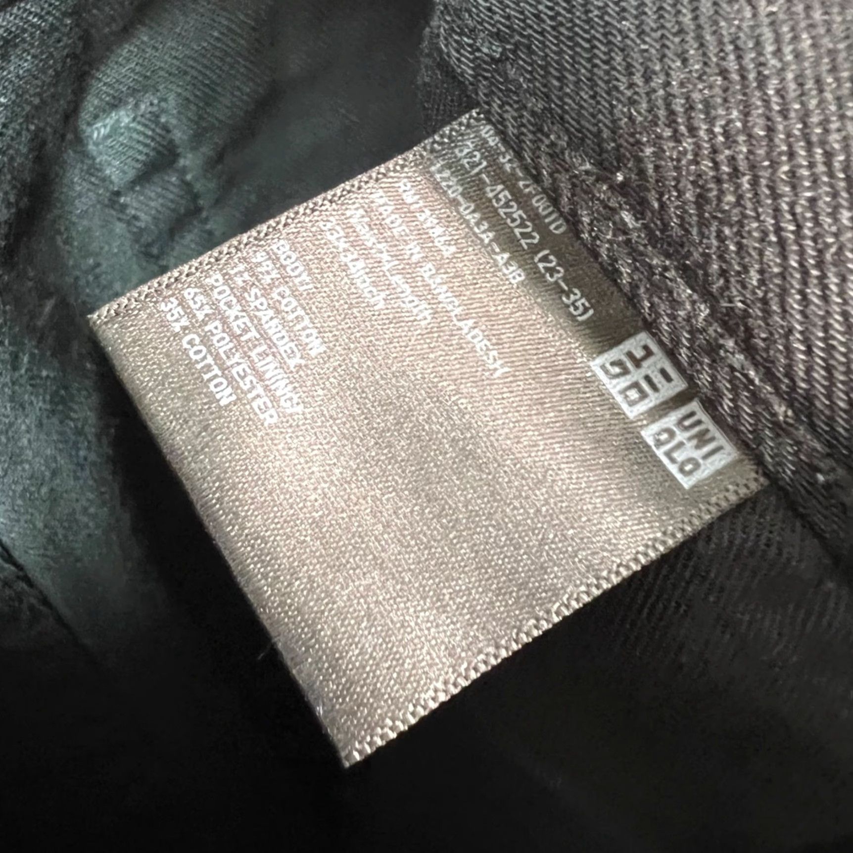 Uniqlo Uniqlo Slim Fit Jeans 33x32 Black Cotton Blend Denim Straight 5-Pocket Mens Adults Size US 33 - 4 Thumbnail
