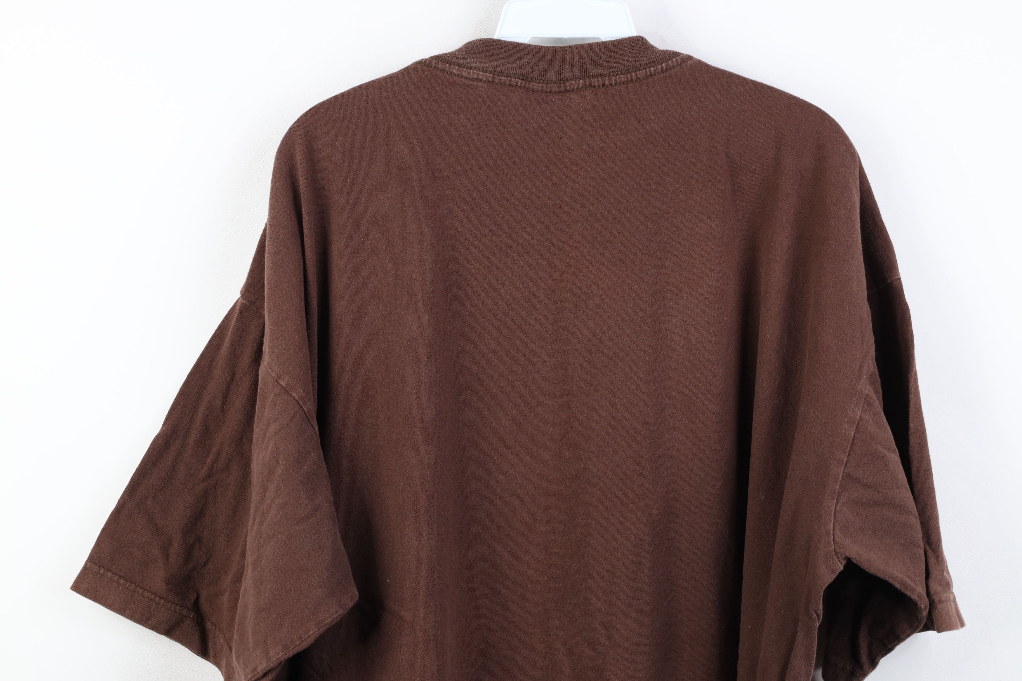 Vintage Vintage 90s Y2K Streetwear Cotton Short Sleeve T-Shirt Brown Size US XXL / EU 58 / 5 - 12 Thumbnail