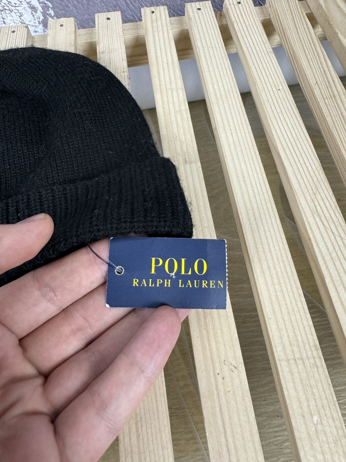 Polo Ralph Lauren POLO RALPH LAUREN Black MERINO WOOL Genuine BEANIE Hat Size ONE SIZE - 5 Thumbnail