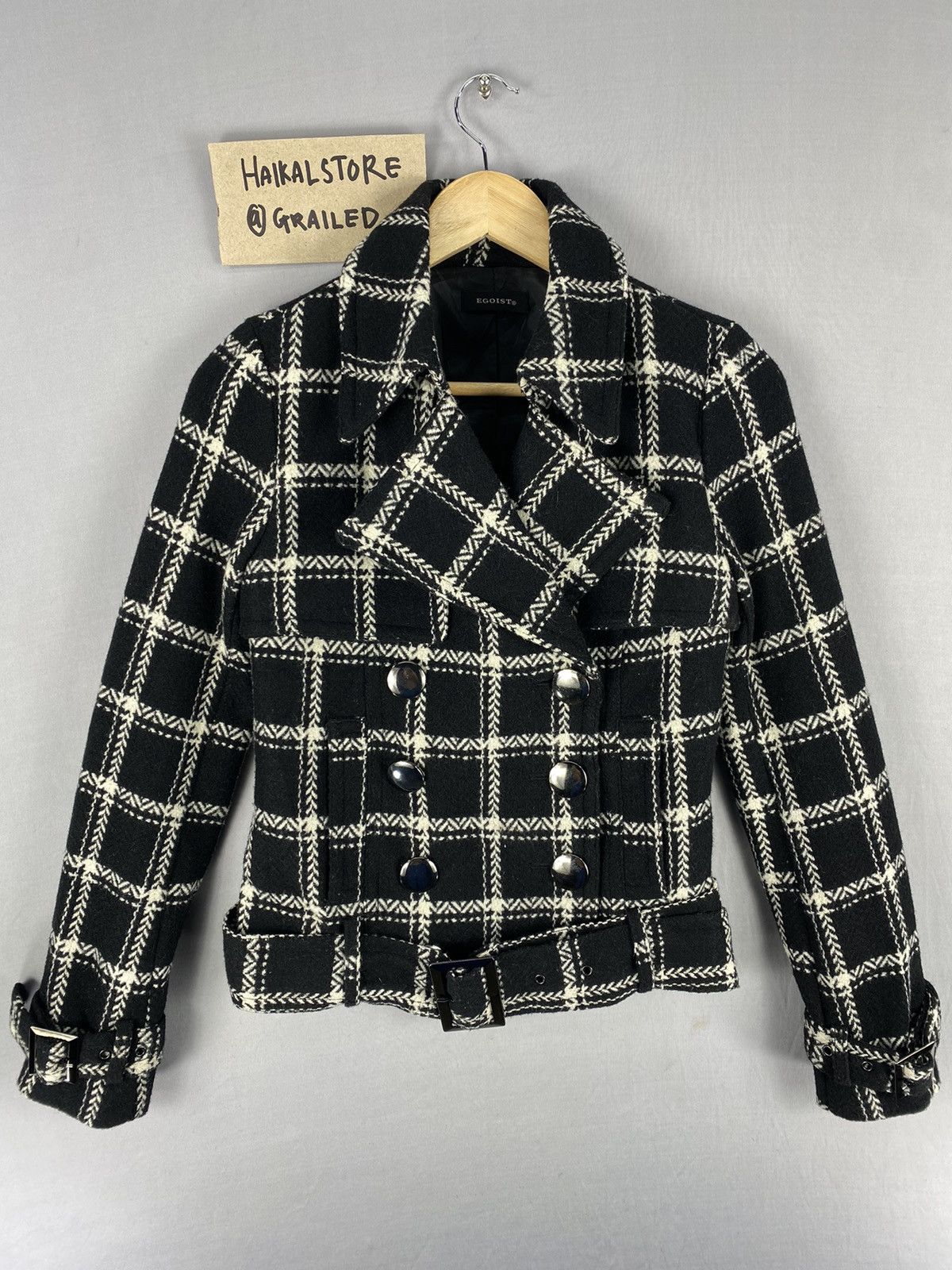 Designer Y2K Double Collar Button Up Jacket By Egoist Size XXS / US 00 / IT 34 - 1 Thumbnail