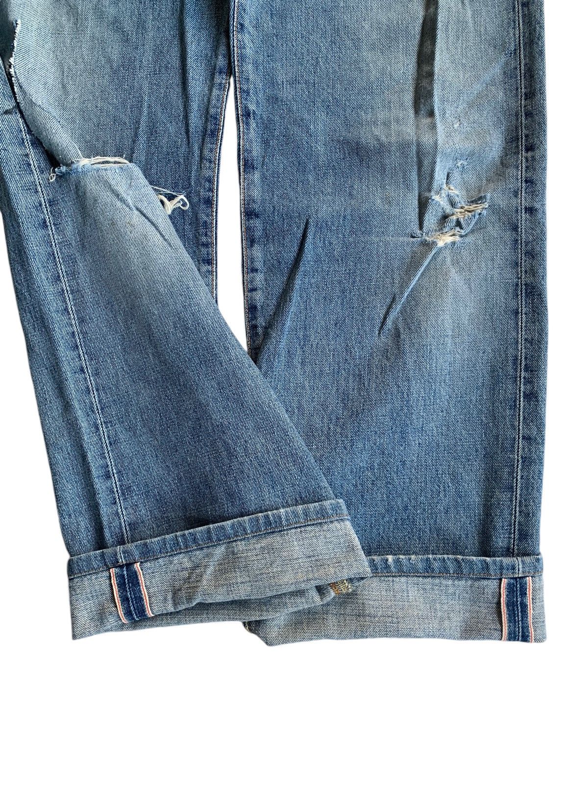Kapital VINTAGE EDWIN 505 SELVEDGE FADED DISTRESSED DENIM 🎌☠️ Size US 29 - 6 Thumbnail