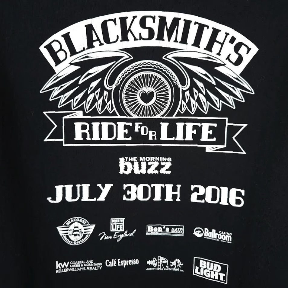 Gildan VINTAGE Blacksmiths Ride For Life T Shirt Mens Size Large Black Organ Donation Biker Size US L / EU 52-54 / 3 - 5 Thumbnail