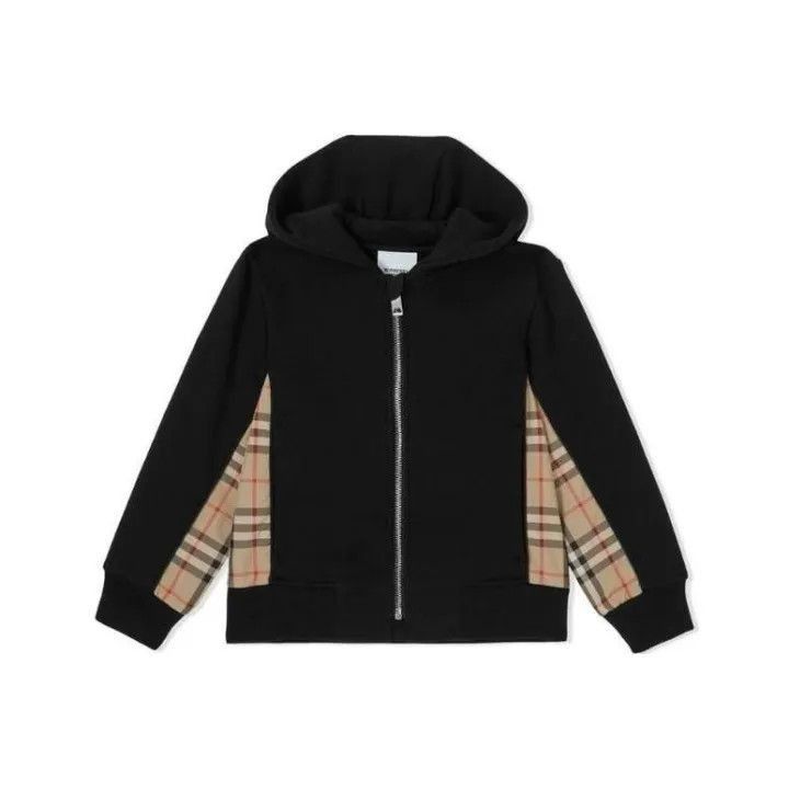 Burberry Burberry Burberry Kids SS23 Black Plaid Hoodie-2507 Size US L / EU 52-54 / 3 - 1 Thumbnail
