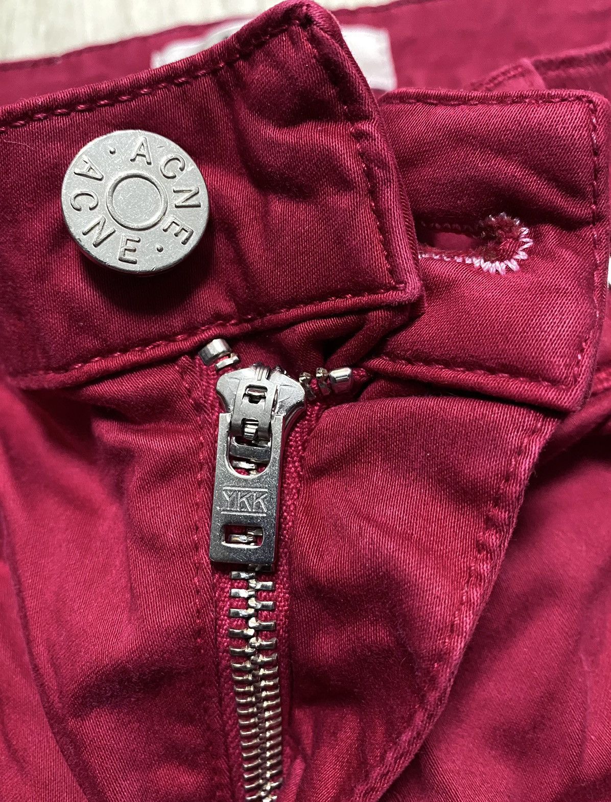 Acne Studios Womens Acne Studios Flex Satin Red Cotton Stretch Pant Jeans Size 28" / US 6 / IT 42 - 12 Thumbnail
