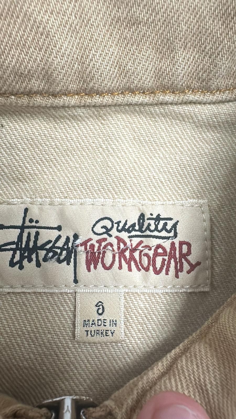 Stussy Stussy Denim Zip Work Jacket Sand Size S Size US S / EU 44-46 / 1 - 6 Thumbnail