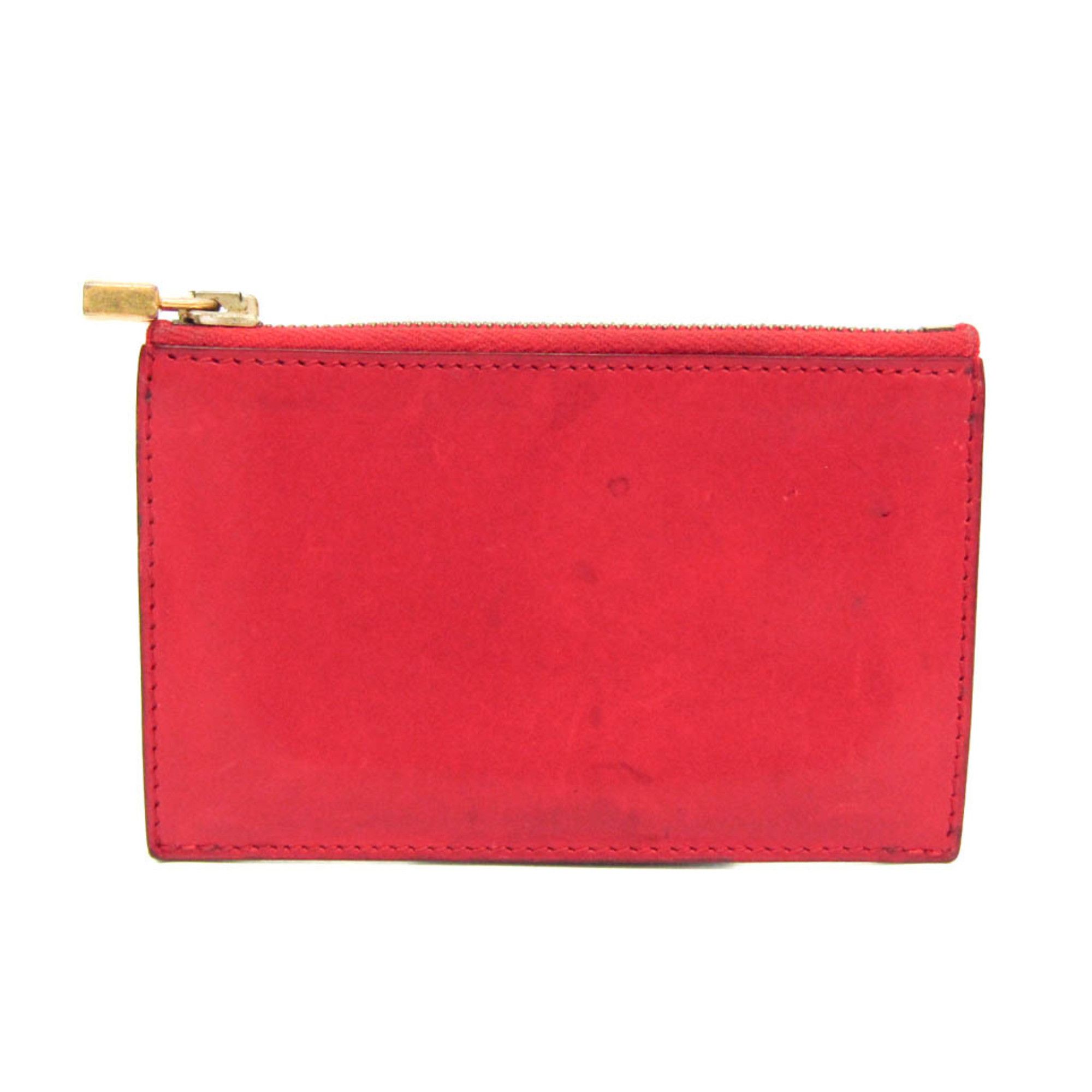 Hermes Hermes Cadena Men,Women Box Calf Leather Coin Purse/coin Case Red Color Size ONE SIZE - 1 Thumbnail