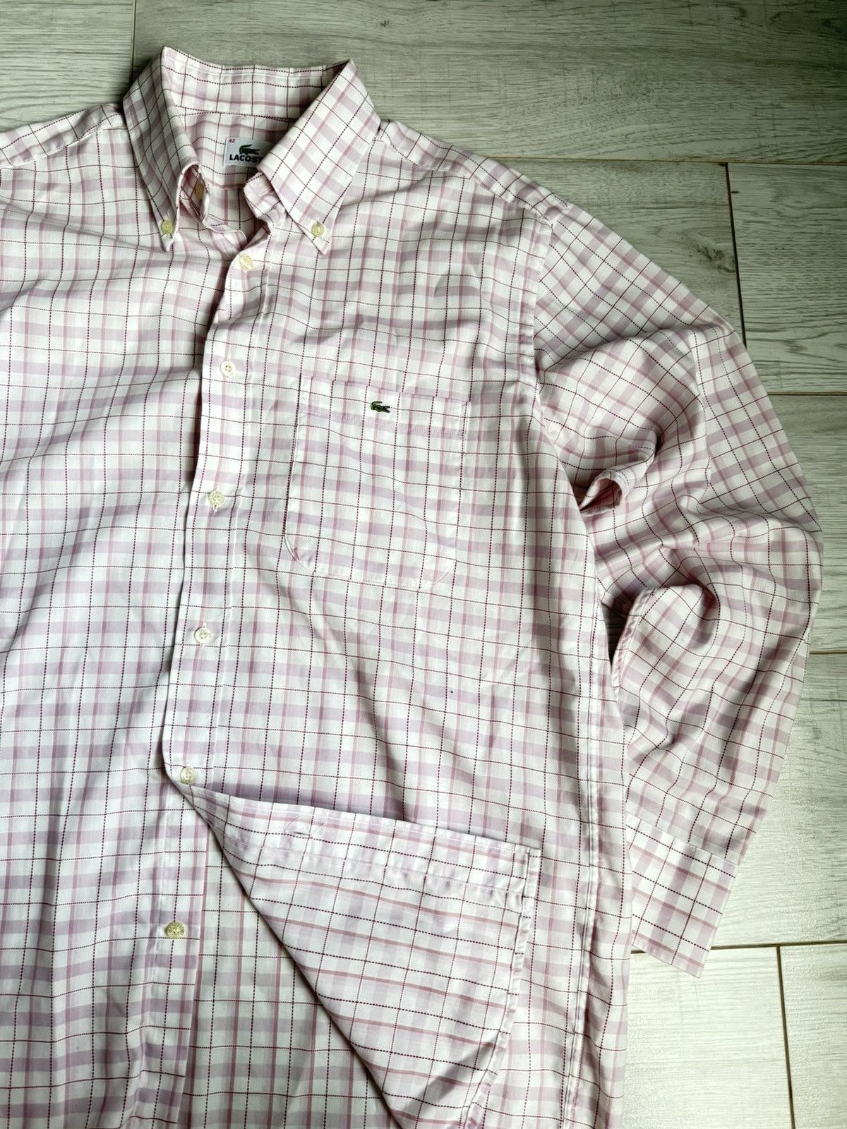 Lacoste × Vintage Vintage Lacoste shirts navy check 90’s Size US L / EU 52-54 / 3 - 1 Thumbnail