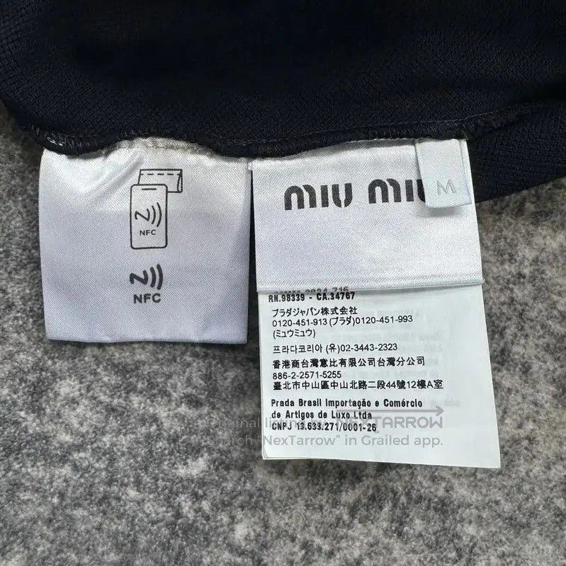 Miu Miu Miu Miu Women's Cotton T-Shirt in Dark Blue . Size M / US 6-8 / IT 42-44 - 5 Thumbnail
