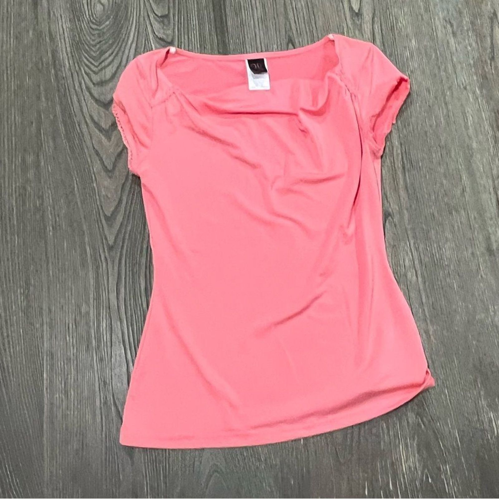 Vintage Wrapper Blouse Short Cap Sleeve Boat Neck Pullover Stretch M Size M / US 6-8 / IT 42-44 - 1 Thumbnail