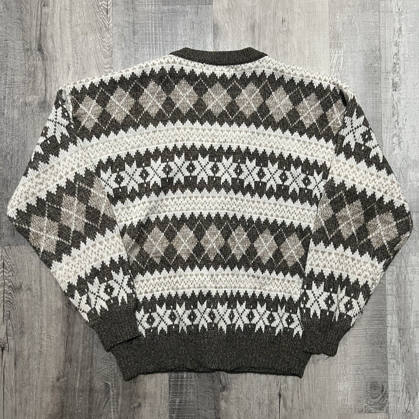 David Taylor VTG David Taylor Cardigan Sweater Mens L Geometric Plaid 90s Size US L / EU 52-54 / 3 - 2 Thumbnail