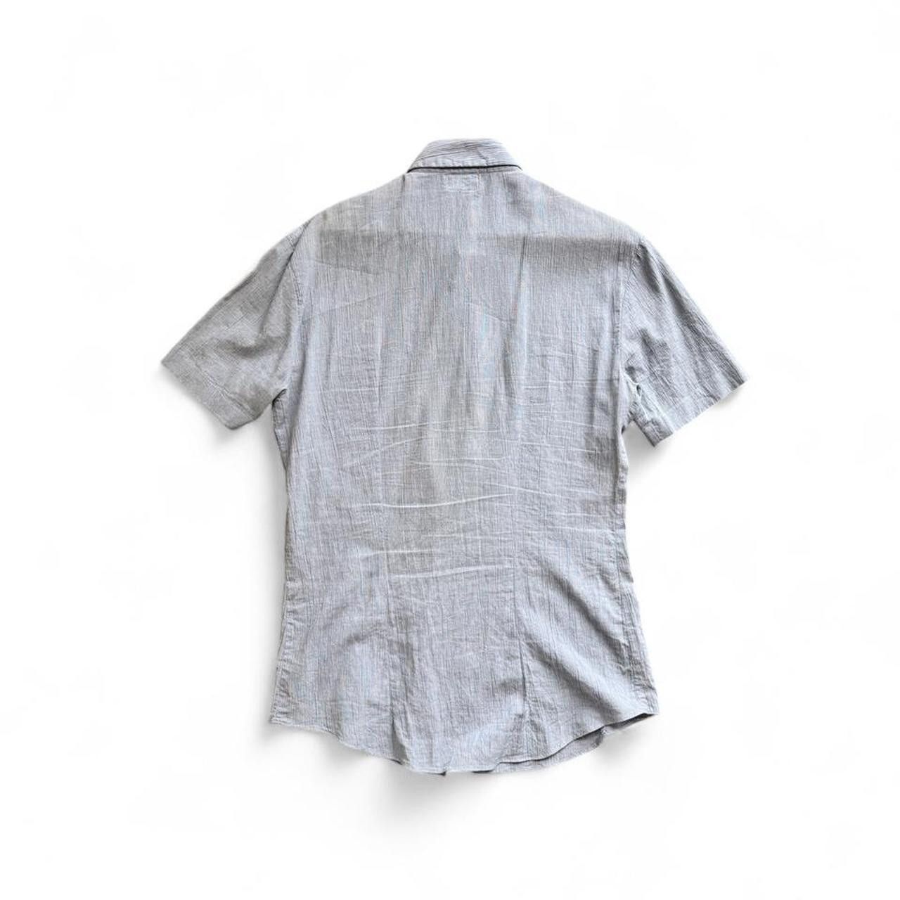 Giorgio Armani Giorgio Armani Feather Grey SS Cotton Crepe Shirt 15.5 39 Size US M / EU 48-50 / 2 - 3 Thumbnail