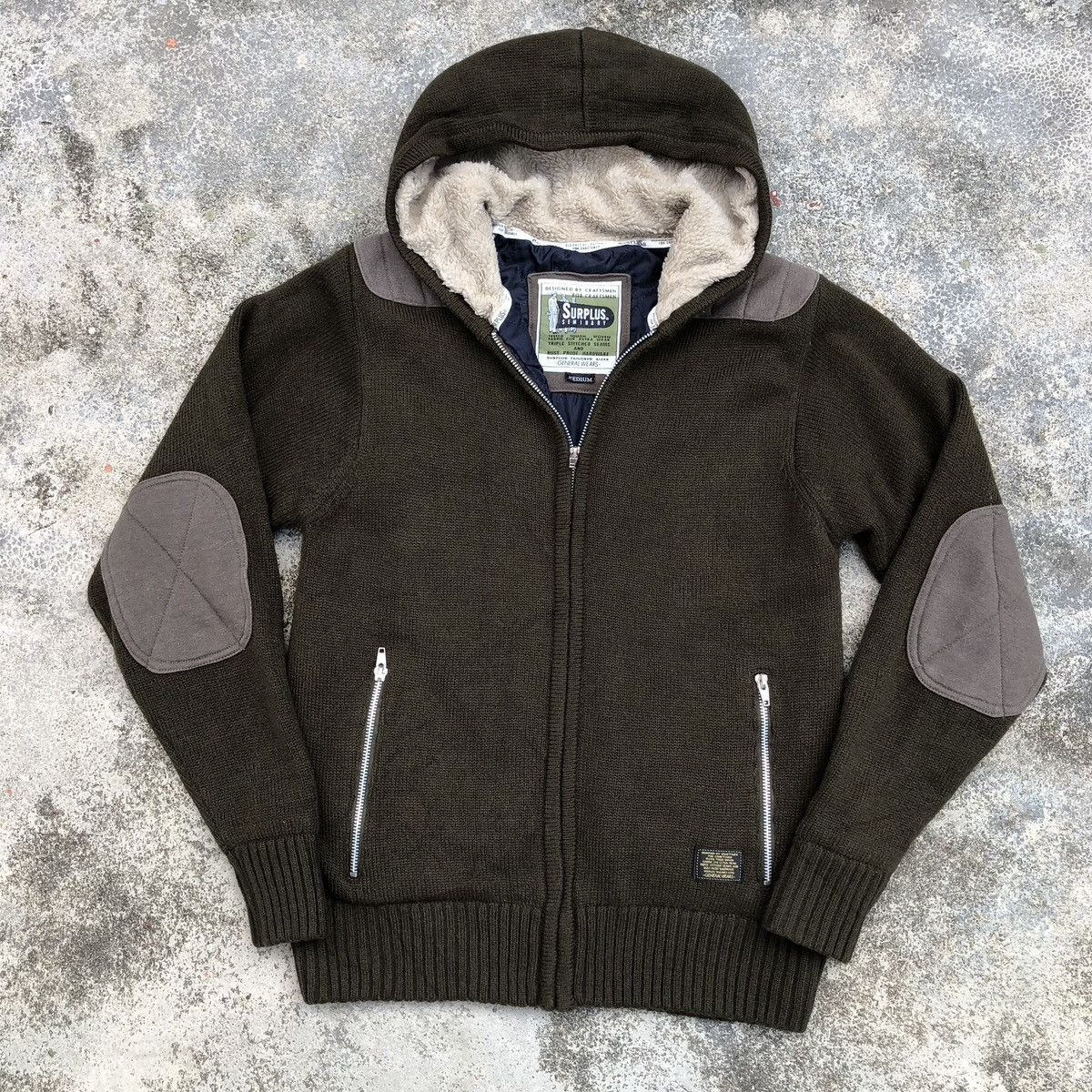 Japanese Brand Surplus Seminary Knitted Shoulder Patch Hoodie Jacket Size US S / EU 44-46 / 1 - 3 Thumbnail