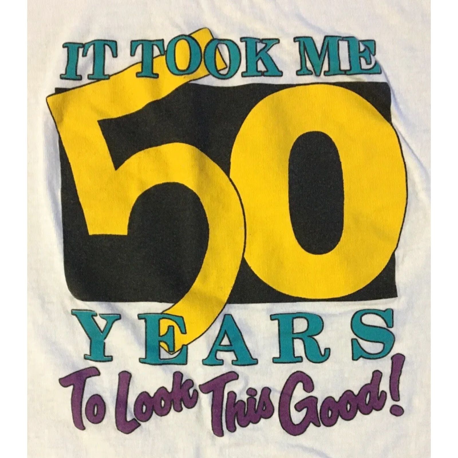 Vintage VINTAGE 90s It Took 50 Years To Look This Good Shirt L White Funny Saying Grunge Graphic Tee Mens Size US L / EU 52-54 / 3 - 2 Thumbnail