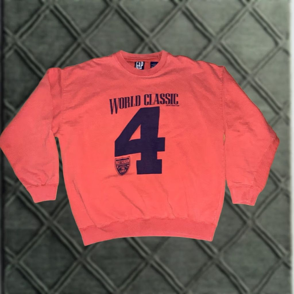 Gap VINTAGE Gap Sweatshirt Mens LG 100% Cotton Red Crewneck GUC Size US L / EU 52-54 / 3 - 1 Thumbnail