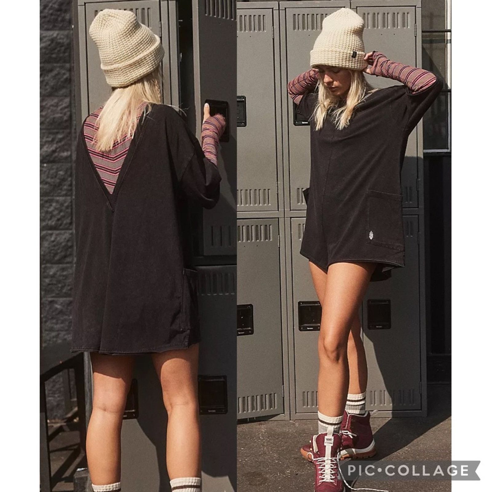 Free People FREE PEOPLE Movement HOT SHOT TEE ROMPER Shorts Washed Black Size 27" / US 4 / IT 40 - 1 Thumbnail