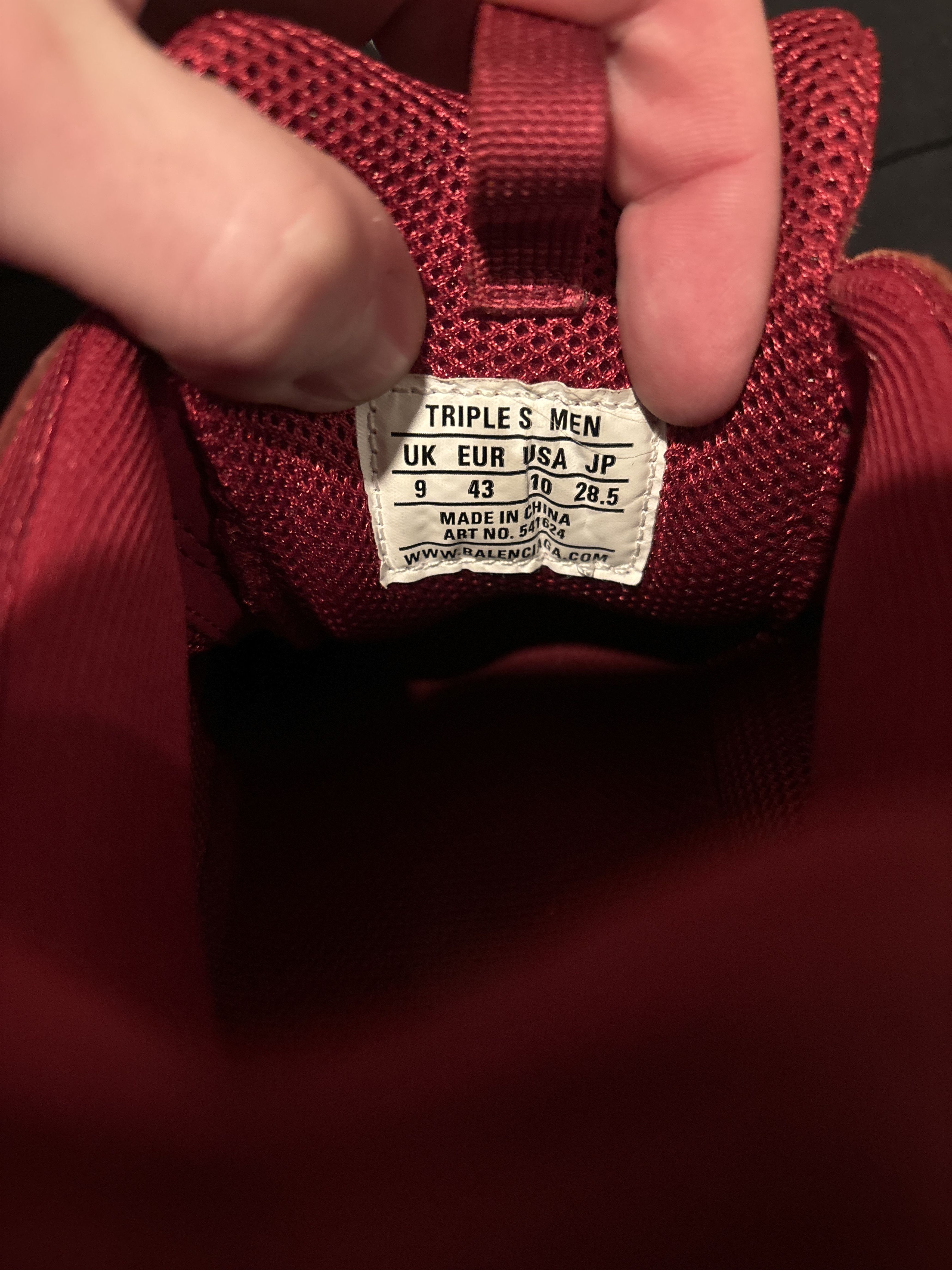 Balenciaga Balenciaga Triple S Burgundy Size US 9.5 / EU 42-43 - 6 Thumbnail