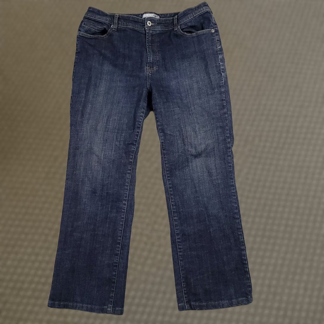 Vintage Chico'S Platinum Jeans Womens 2 US Large 14 Mid-Rise Denim 34X27 Straight Leg - Vintage - Blue Size 24" / US 00 / IT 34 - 1 Thumbnail