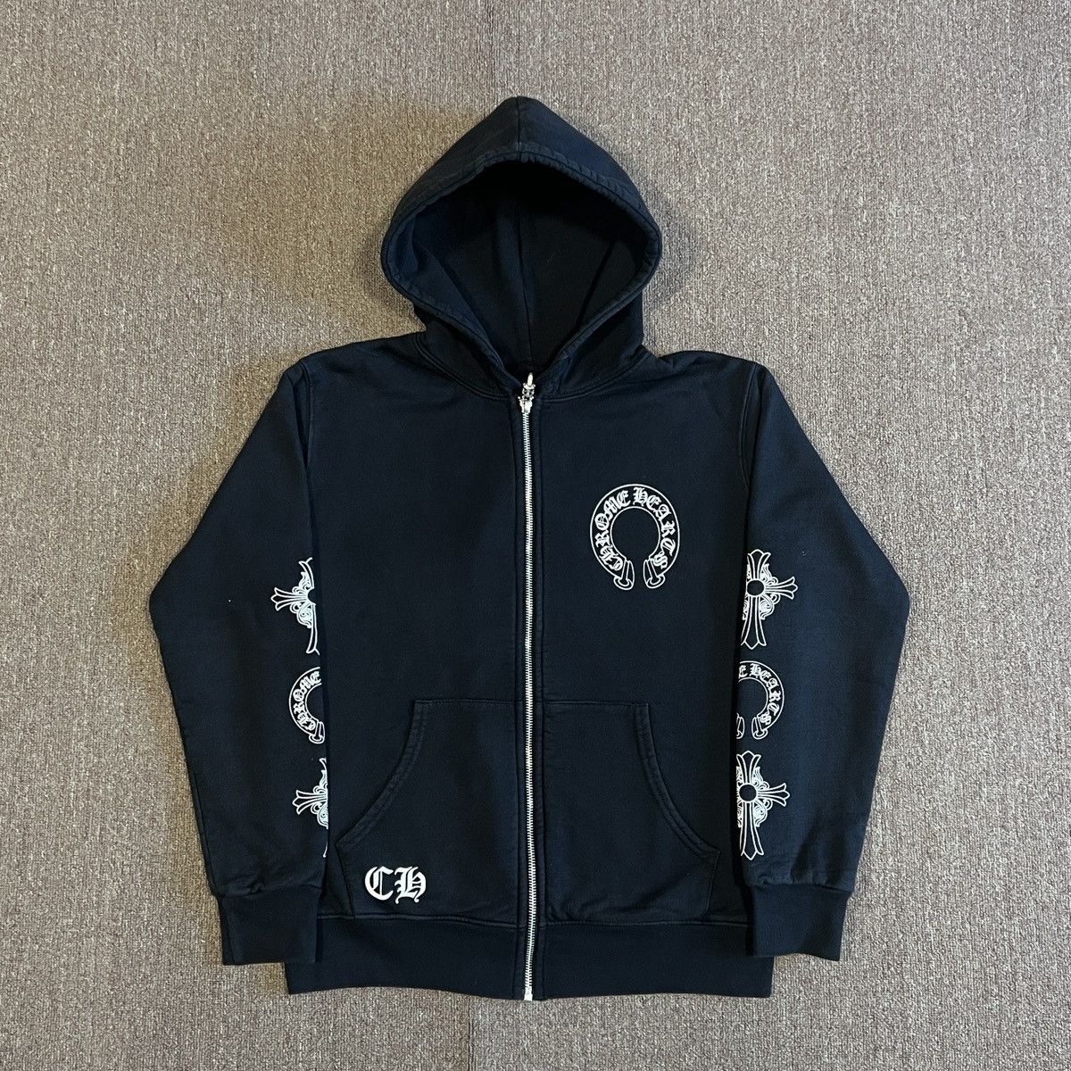 Chrome Hearts Chrome Hearts Multiple Logo Zip Up Hoodie | Grailed