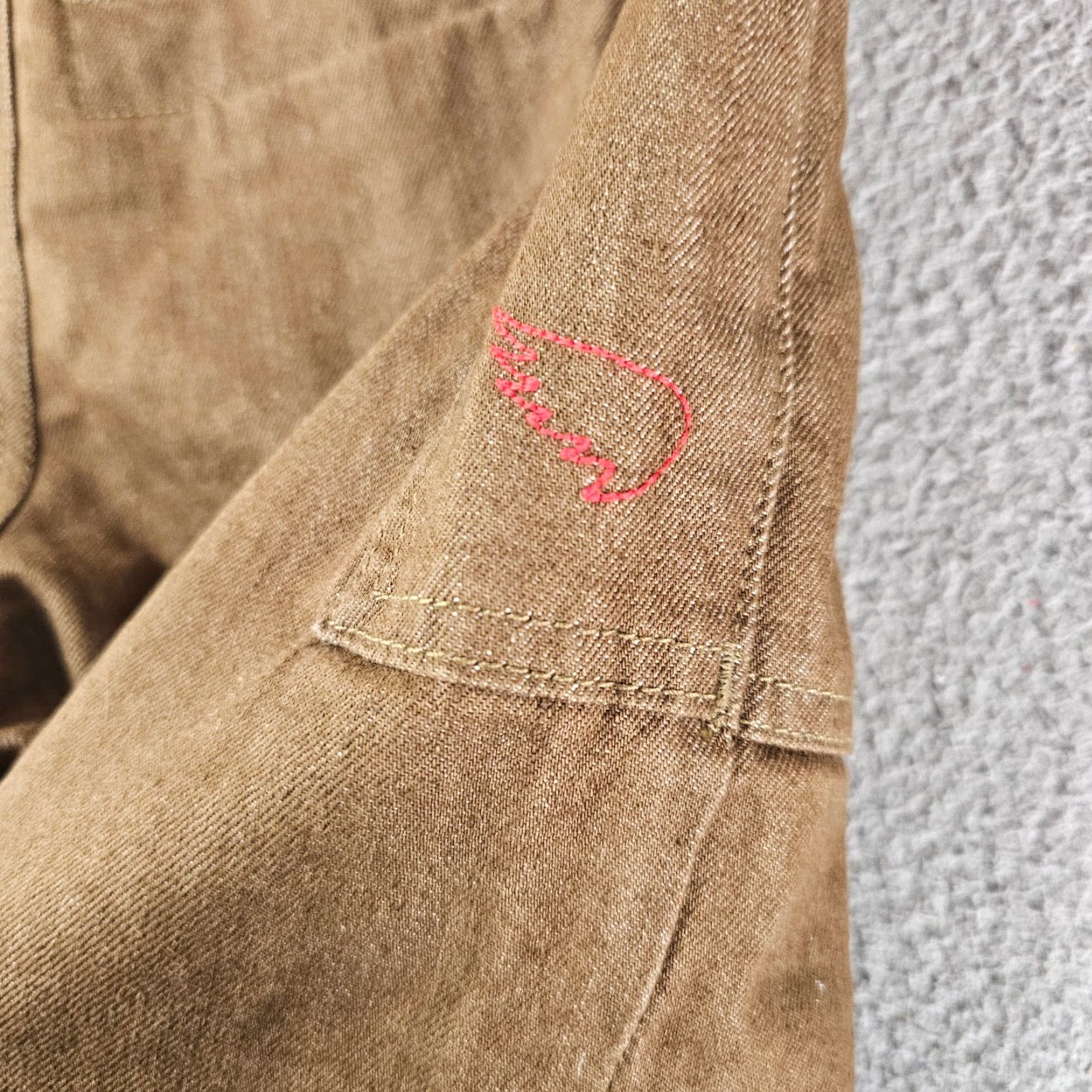 Denime Saint Works Mens 30 Twill Shorts Brown Denim Cotton Blend Cargo Xs? Size US 30 / EU 46 - 6 Thumbnail