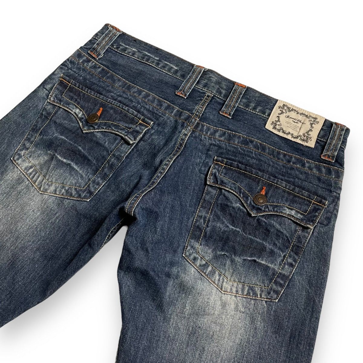 If Six Was Nine 🇯🇵 ROOT THREE WASHED DENIM FLARE DENIM PANTS Size US 33 - 10 Thumbnail