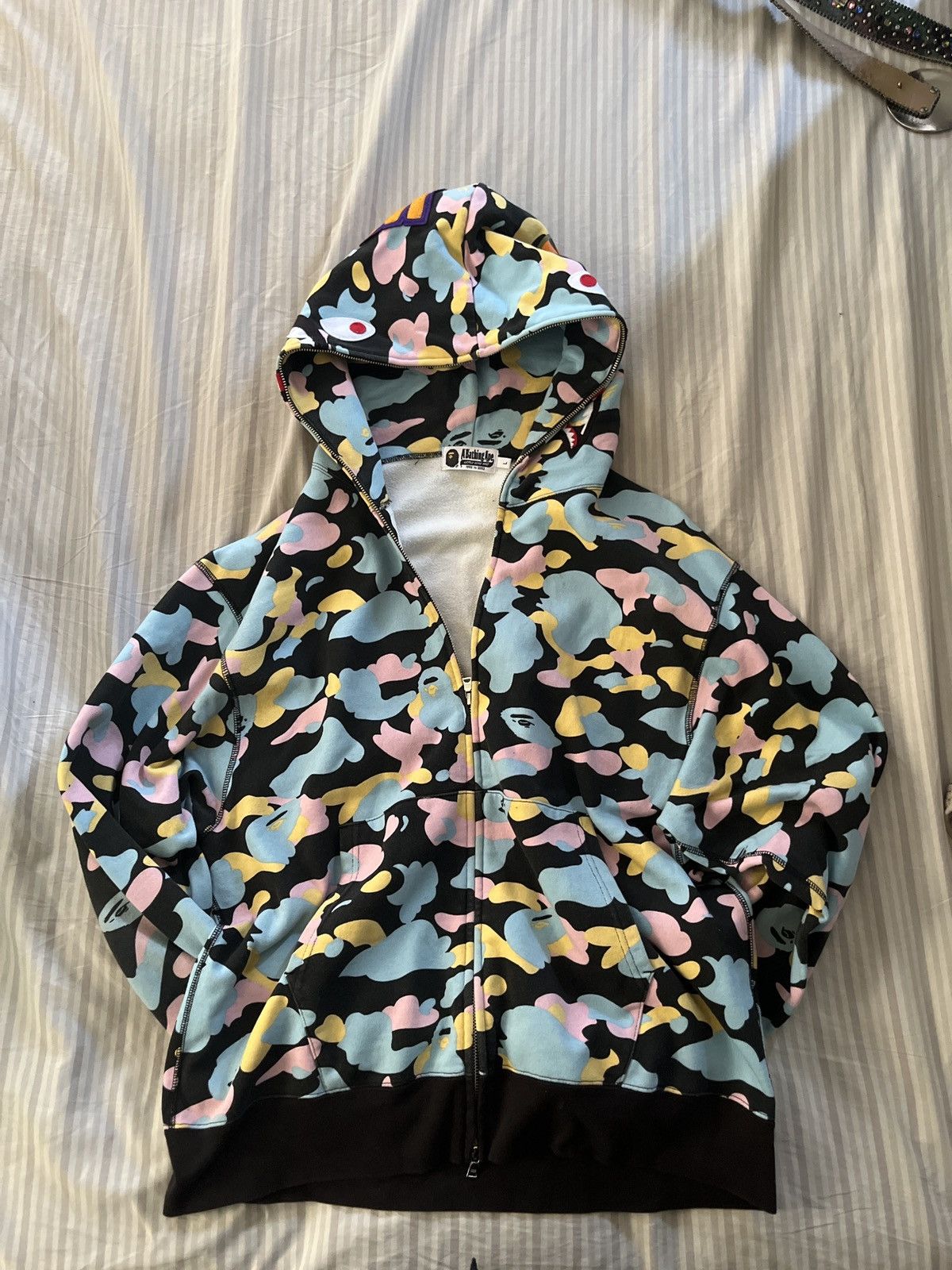 Bape New Multi Camo Shark Full Zip Hoodie Size US L / EU 52-54 / 3 - 3 Thumbnail