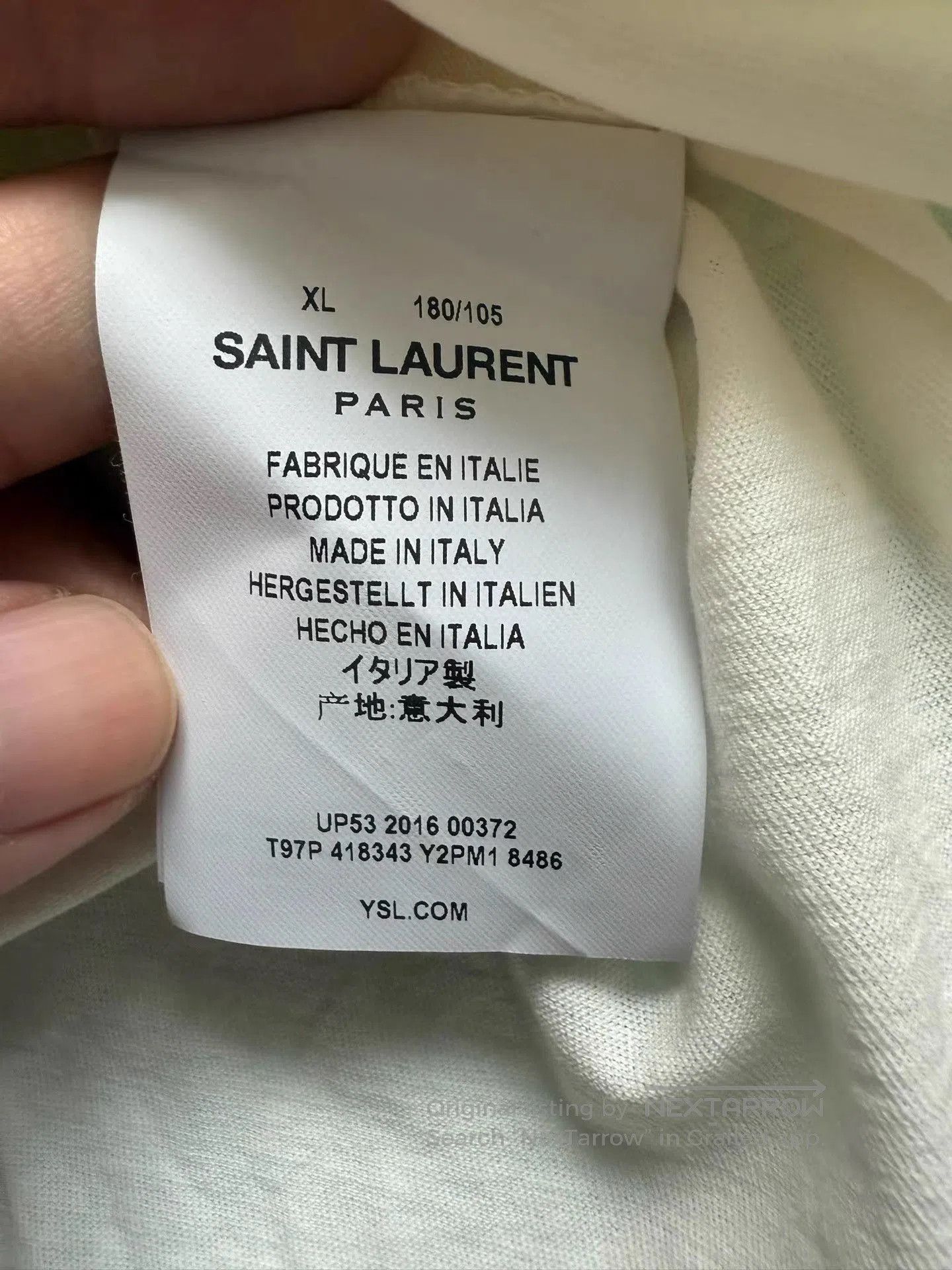 Saint Laurent Paris White Graphic Short Sleeve T-Shirt. Size US XL / EU 56 / 4 - 6 Thumbnail