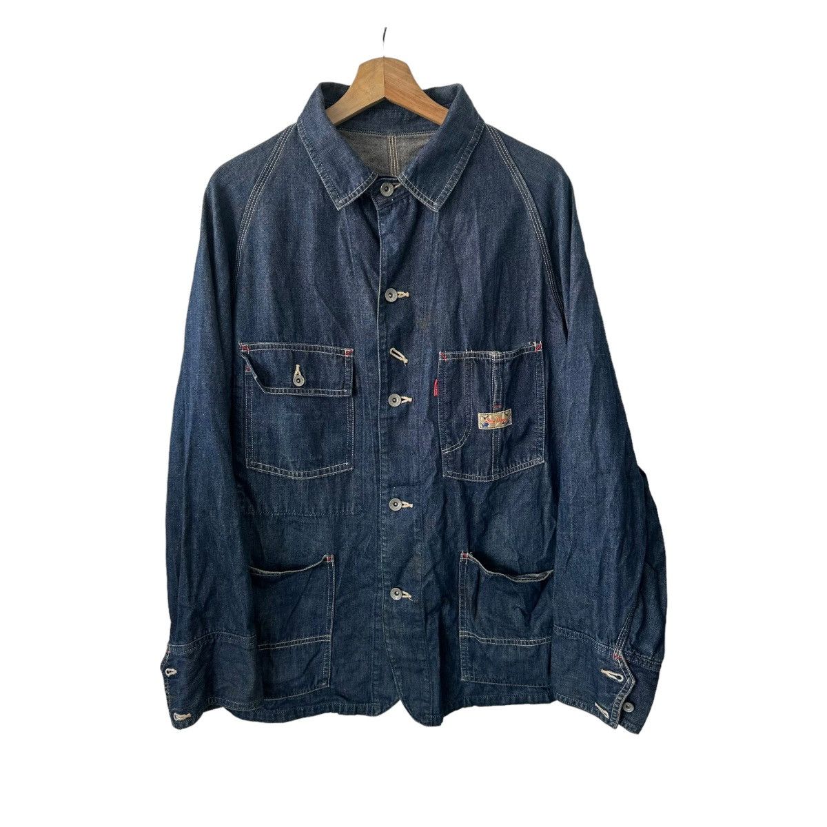 Dry Bones Japanese Workwear Denim Chore Jacket Indigo Archive Style Size US L / EU 52-54 / 3 - 1 Thumbnail