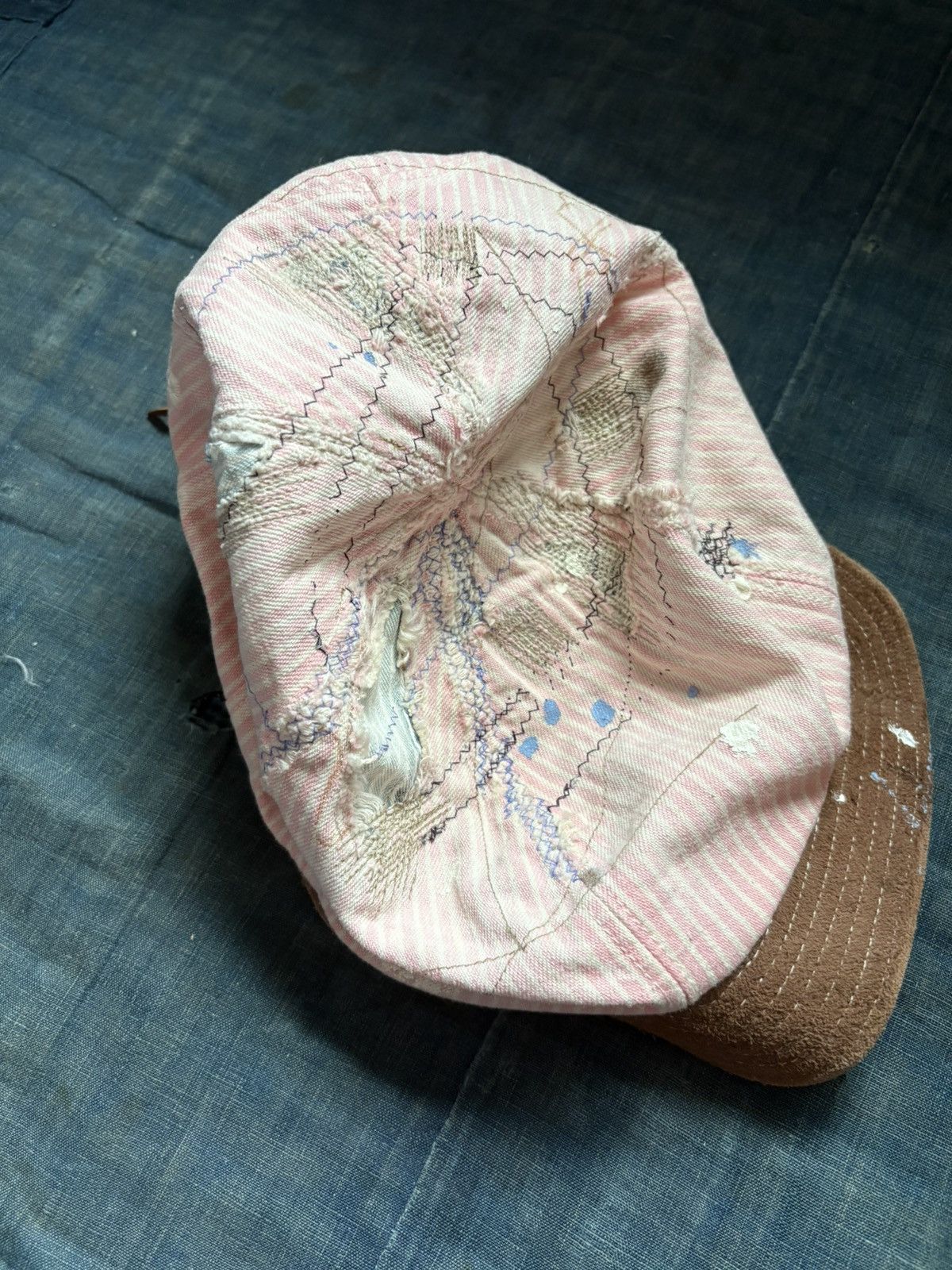 Kapital Kountry kapital patchwork cap hat pink stripe Size ONE SIZE - 2 Thumbnail