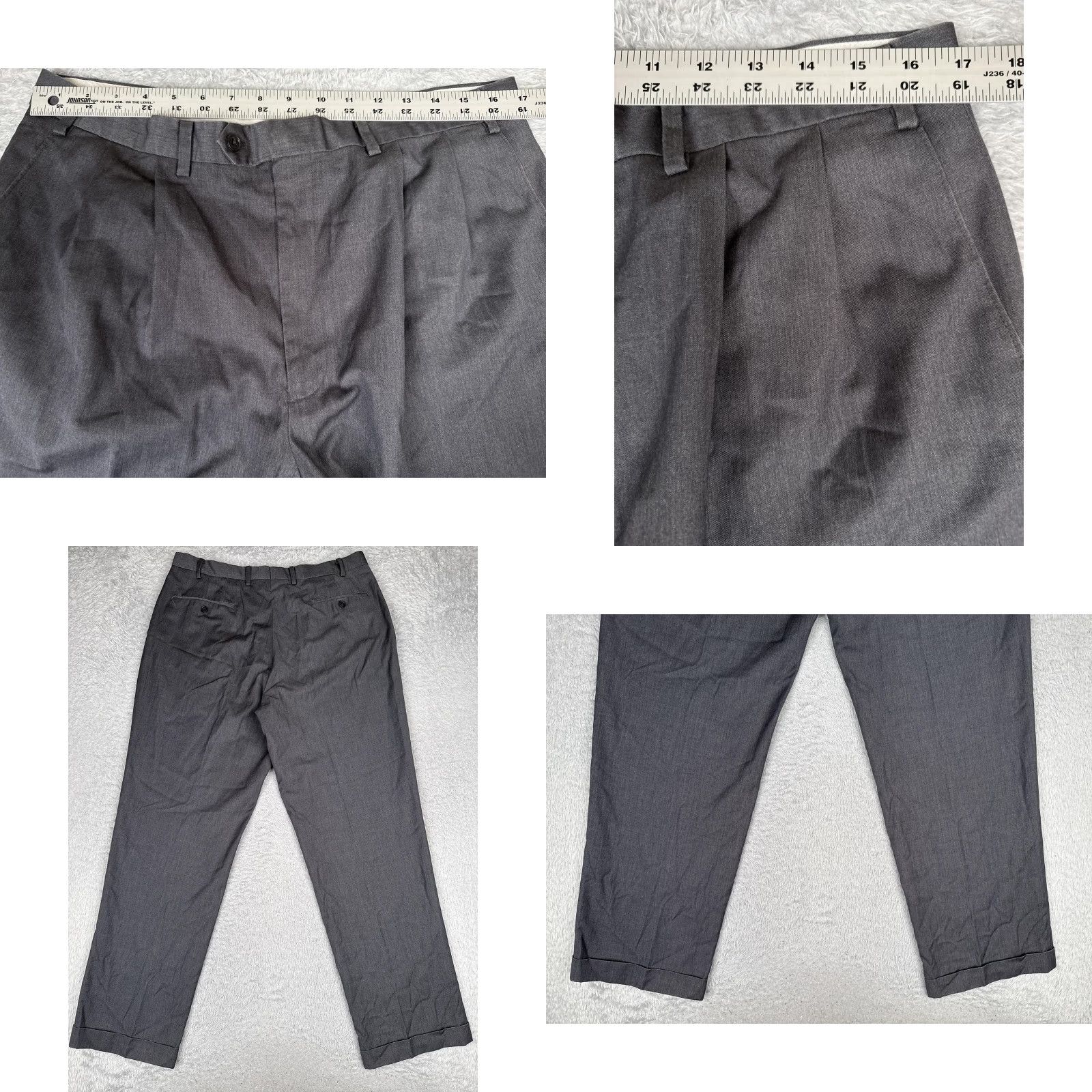 Ralph Lauren Lauren Ralph Lauren Pants Men 36x32 Gray Dress Pleated Straight Leg Office Rayon Size US 36 / EU 52 - 9 Thumbnail