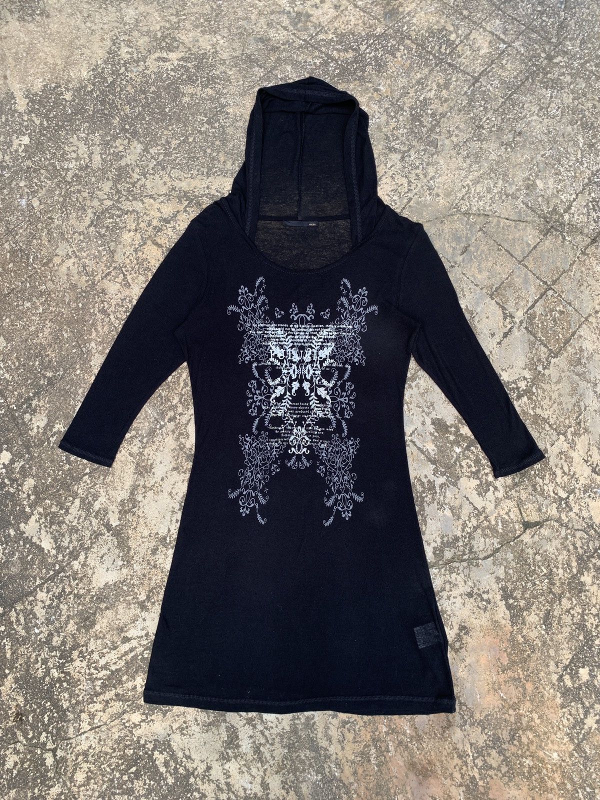 If Six Was Nine × Japanese Brand × Le Grande Bleu (L.G.B.) y2k Maxia Japan Grunge Graphic Poem Hooded Longsleeve Dress Size S / US 4 / IT 40 - 1 Thumbnail