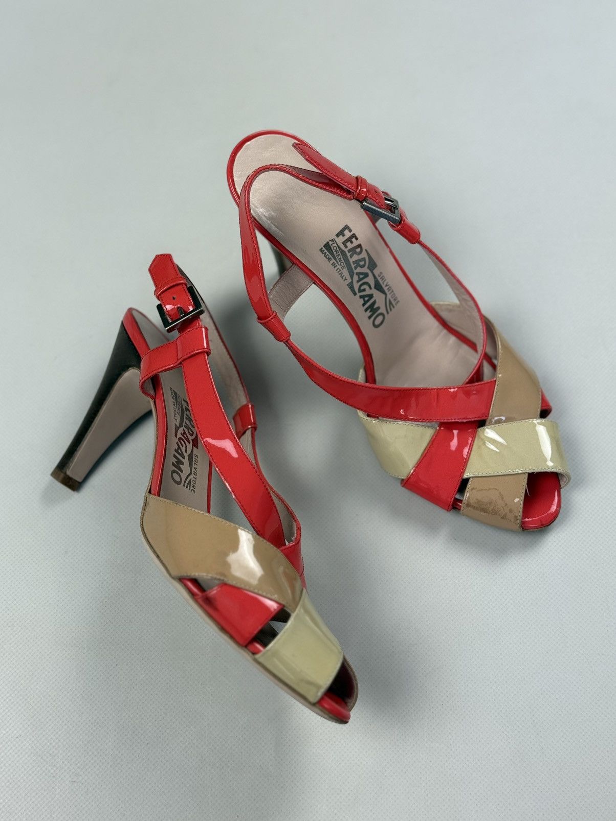 Salvatore Ferragamo Salvatore Ferragamo Ladies Leather Strappy Heels Shoes Size US 7.5 / IT 37.5 - 3 Thumbnail