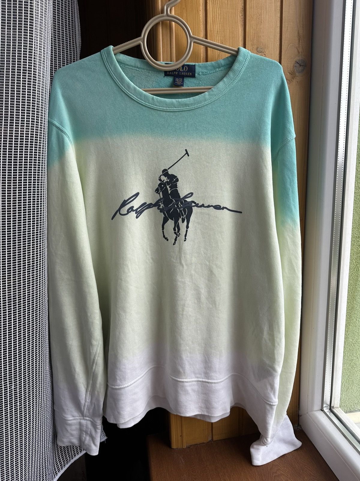 Polo Ralph Lauren Vintage Ralph Lauren Polo Sweatshirt Gradient Teal Ombre Size US XL / EU 56 / 4 - 1 Thumbnail