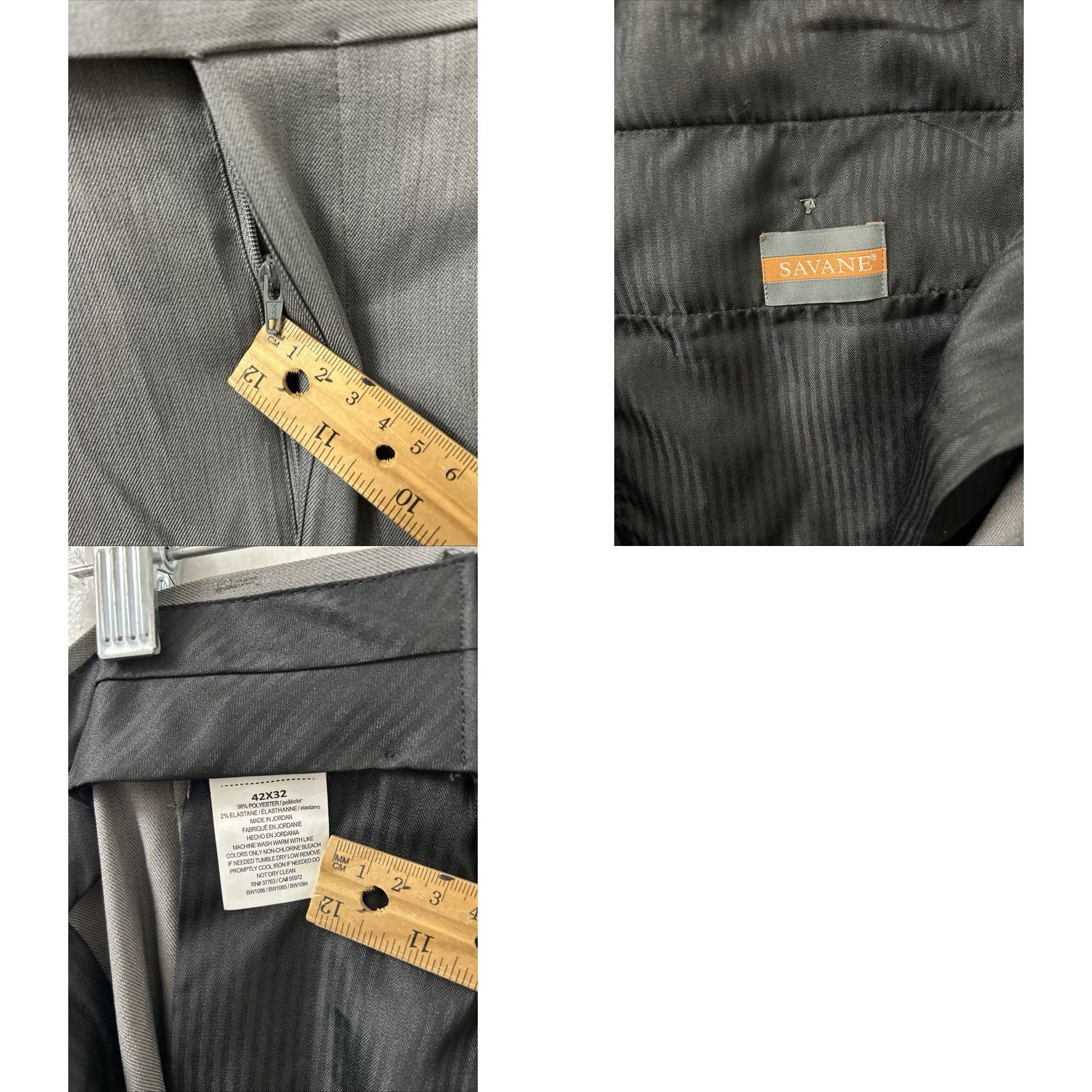 Savane Savane Men's Pants Gray 42x32 Travel Intelligence Wrinkle Resistant Stretch Pleated Straight Size US 42 / EU 58 - 9 Thumbnail